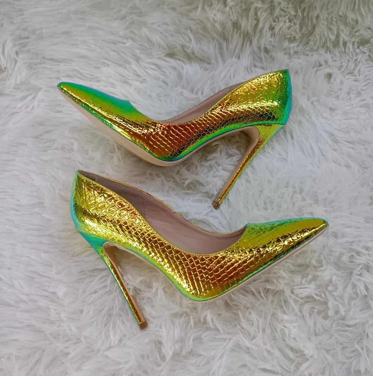 Pre Order:  Iridescent Snake Pattern Stilettos