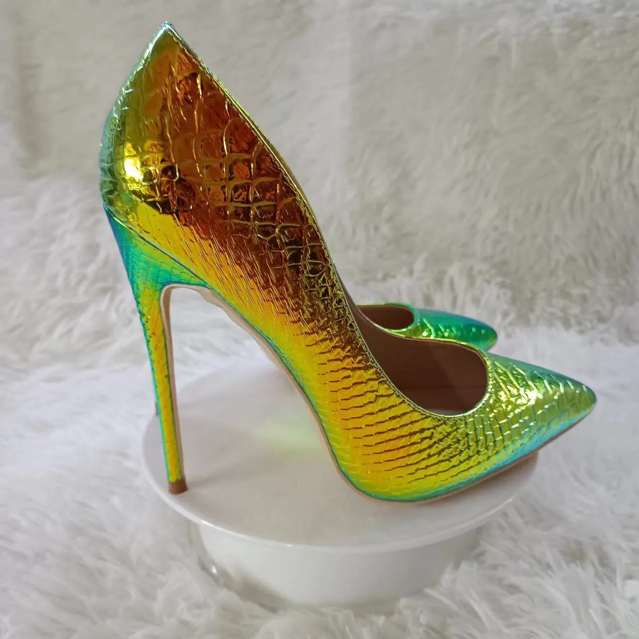 Pre Order:  Iridescent Snake Pattern Stilettos