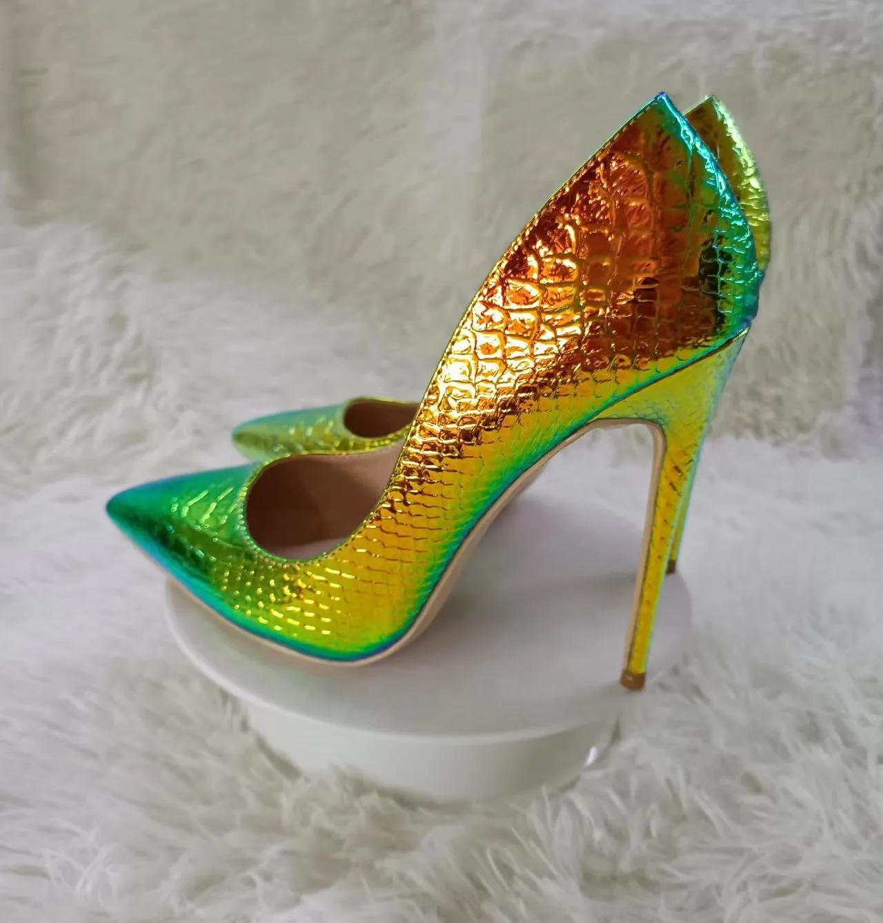 Pre Order:  Iridescent Snake Pattern Stilettos