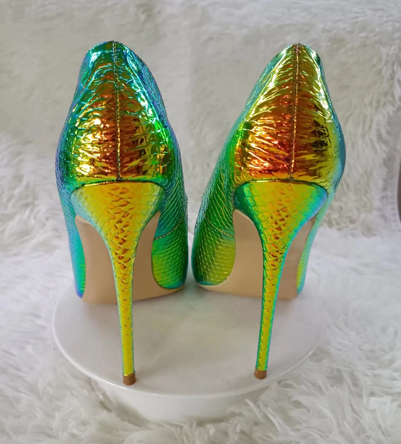 Pre Order:  Iridescent Snake Pattern Stilettos