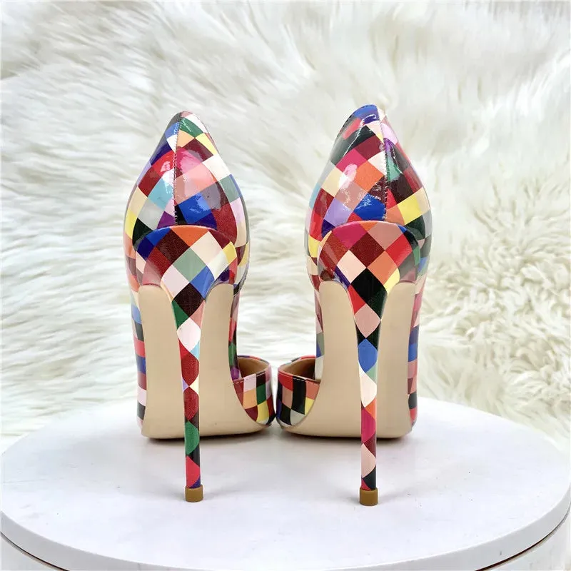 Pre Order:  Multicolor Checker Print Stilettos