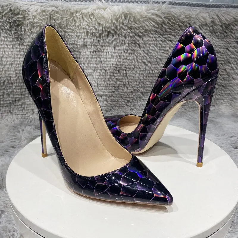 Pre Order:  Stone Pattern Patent Leather Stilettos