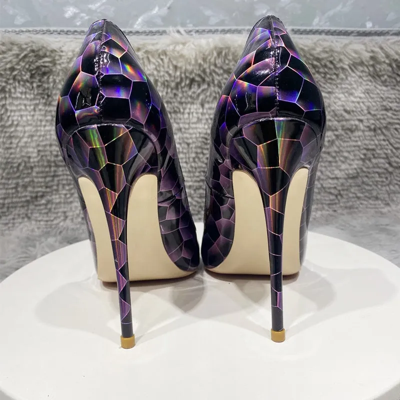 Pre Order:  Stone Pattern Patent Leather Stilettos