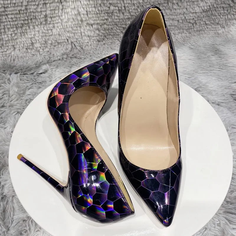 Pre Order:  Stone Pattern Patent Leather Stilettos