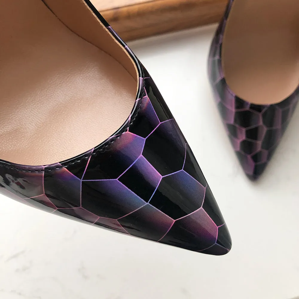 Pre Order:  Stone Pattern Patent Leather Stilettos