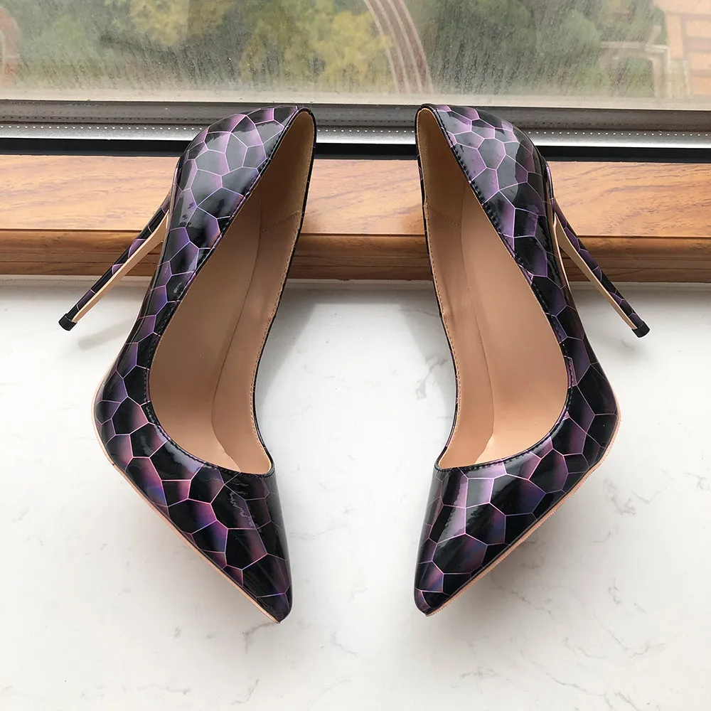 Pre Order:  Stone Pattern Patent Leather Stilettos