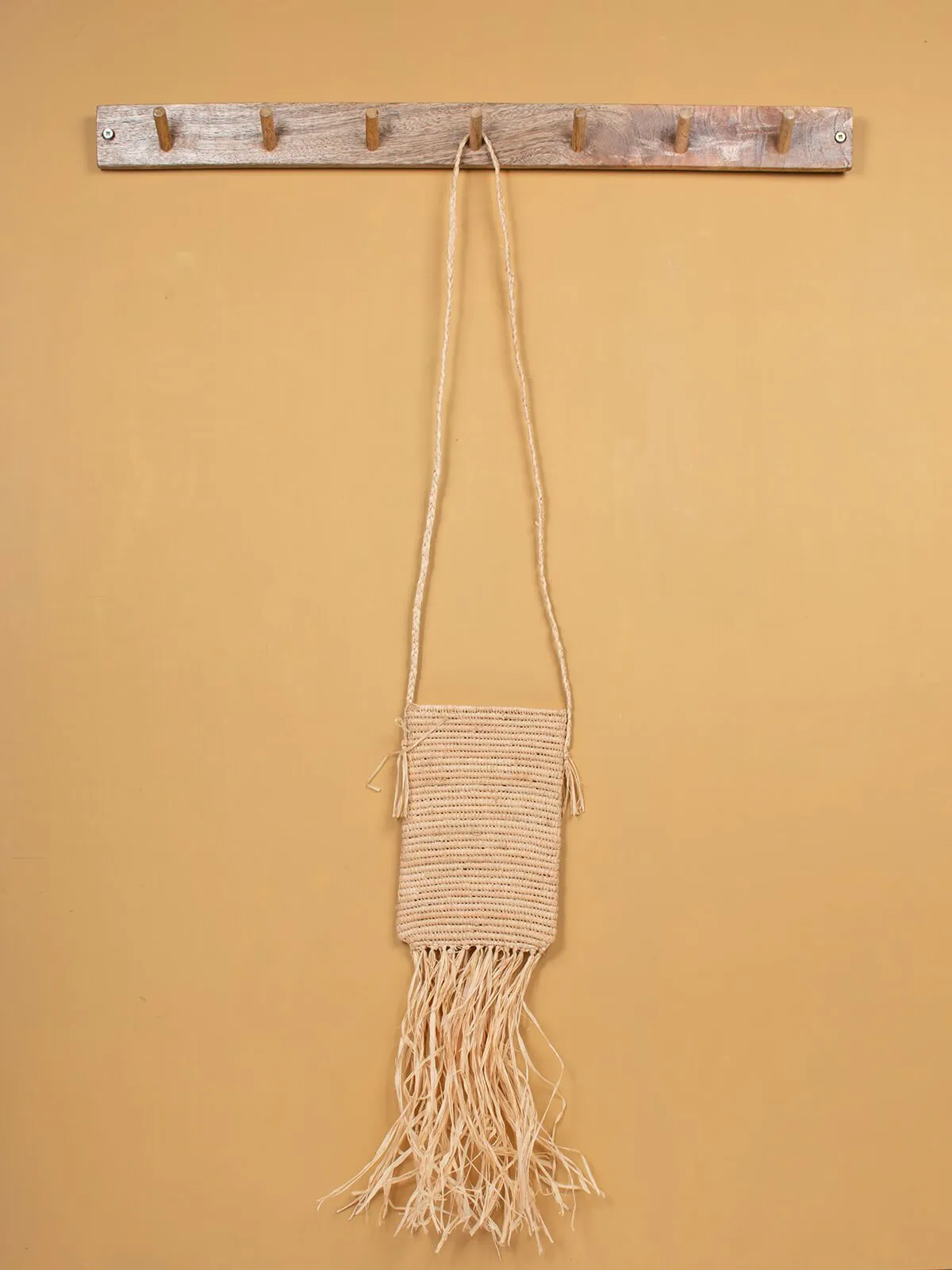 Raffia Tassel Bag, Medium (Sample)