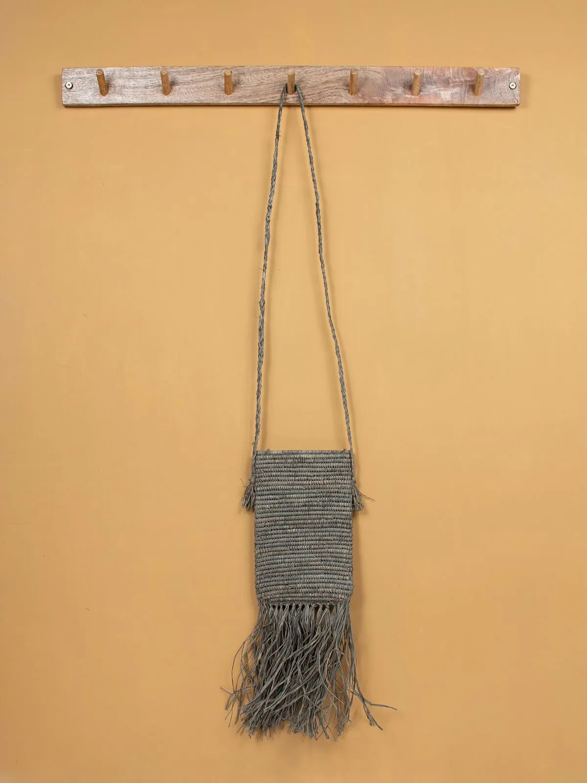 Raffia Tassel Bag, Medium (Sample)