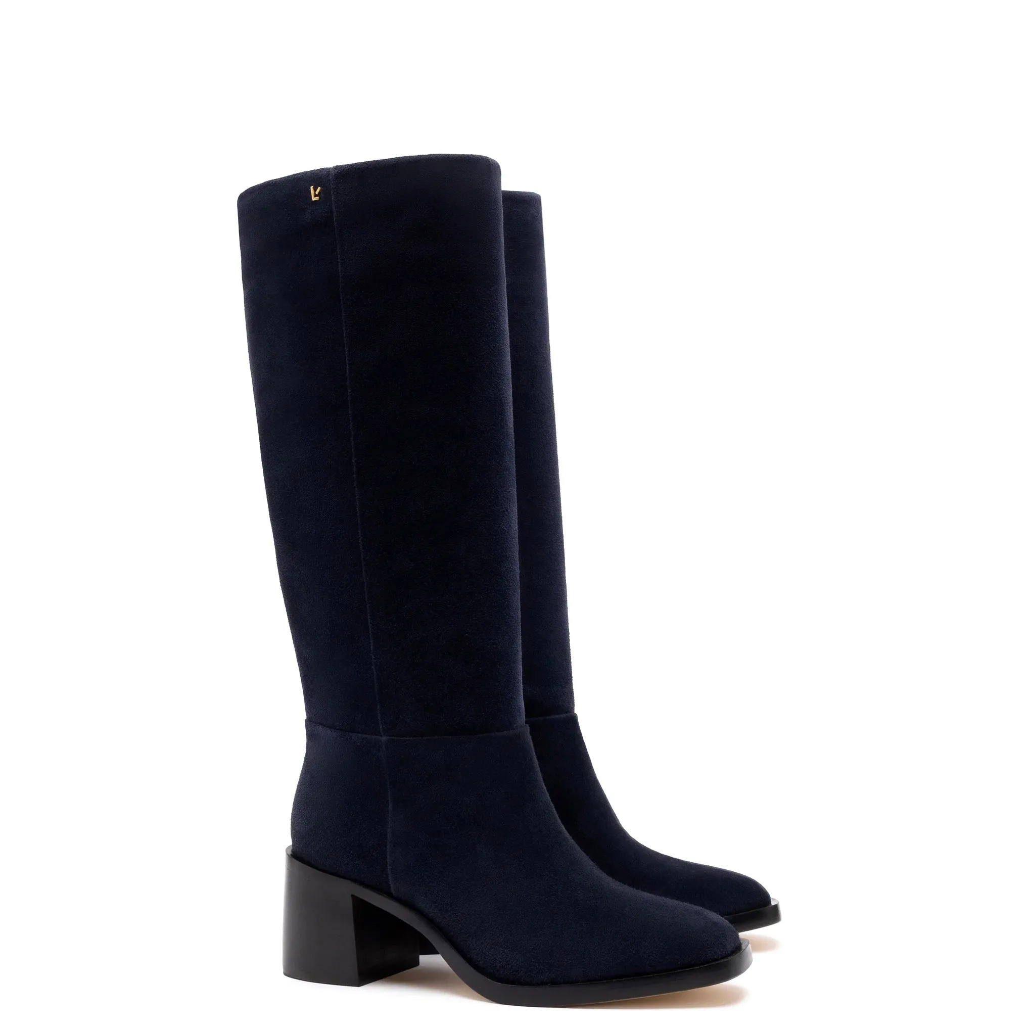 Ricky Boot In Dress Blue Suede by Larroudé