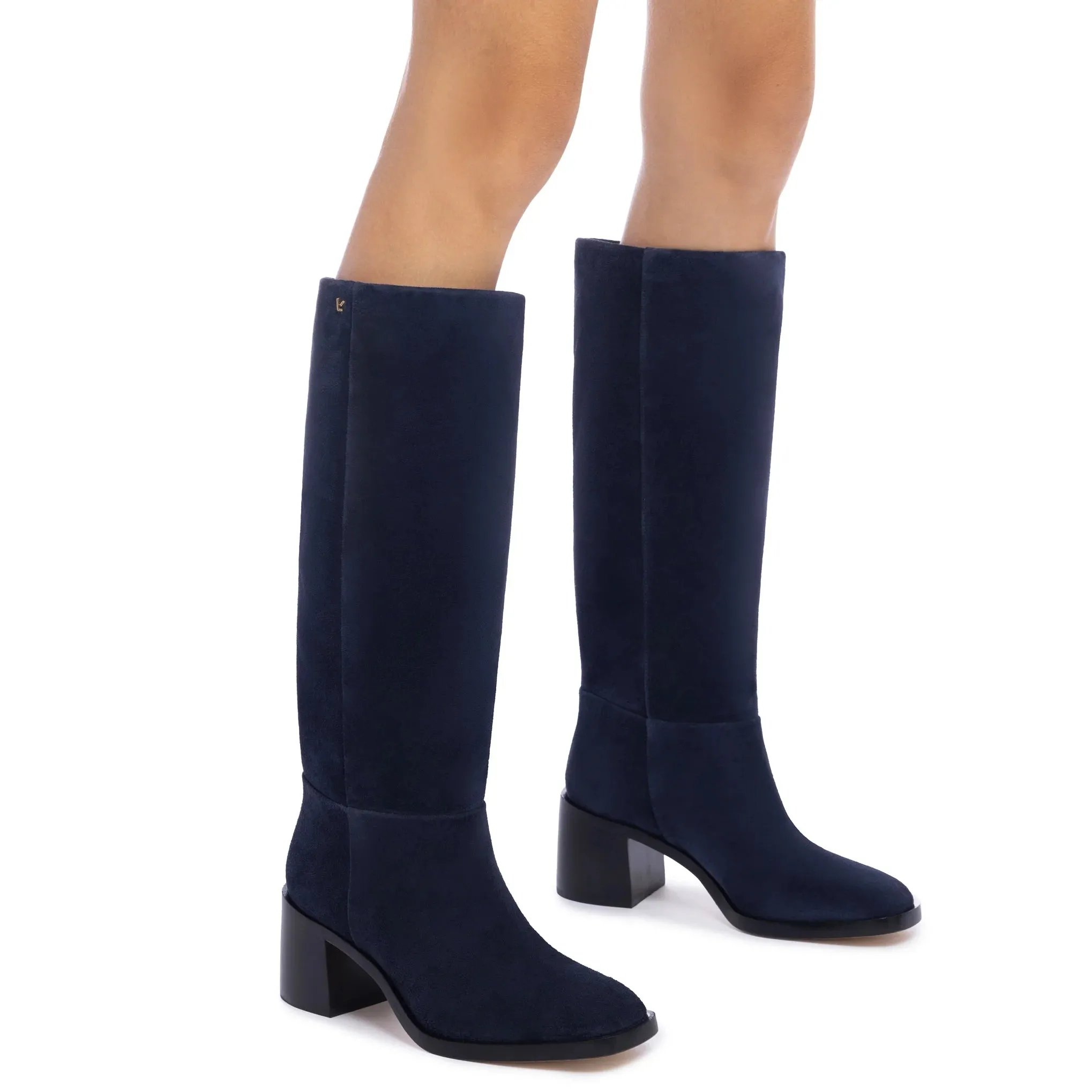 Ricky Boot In Dress Blue Suede by Larroudé