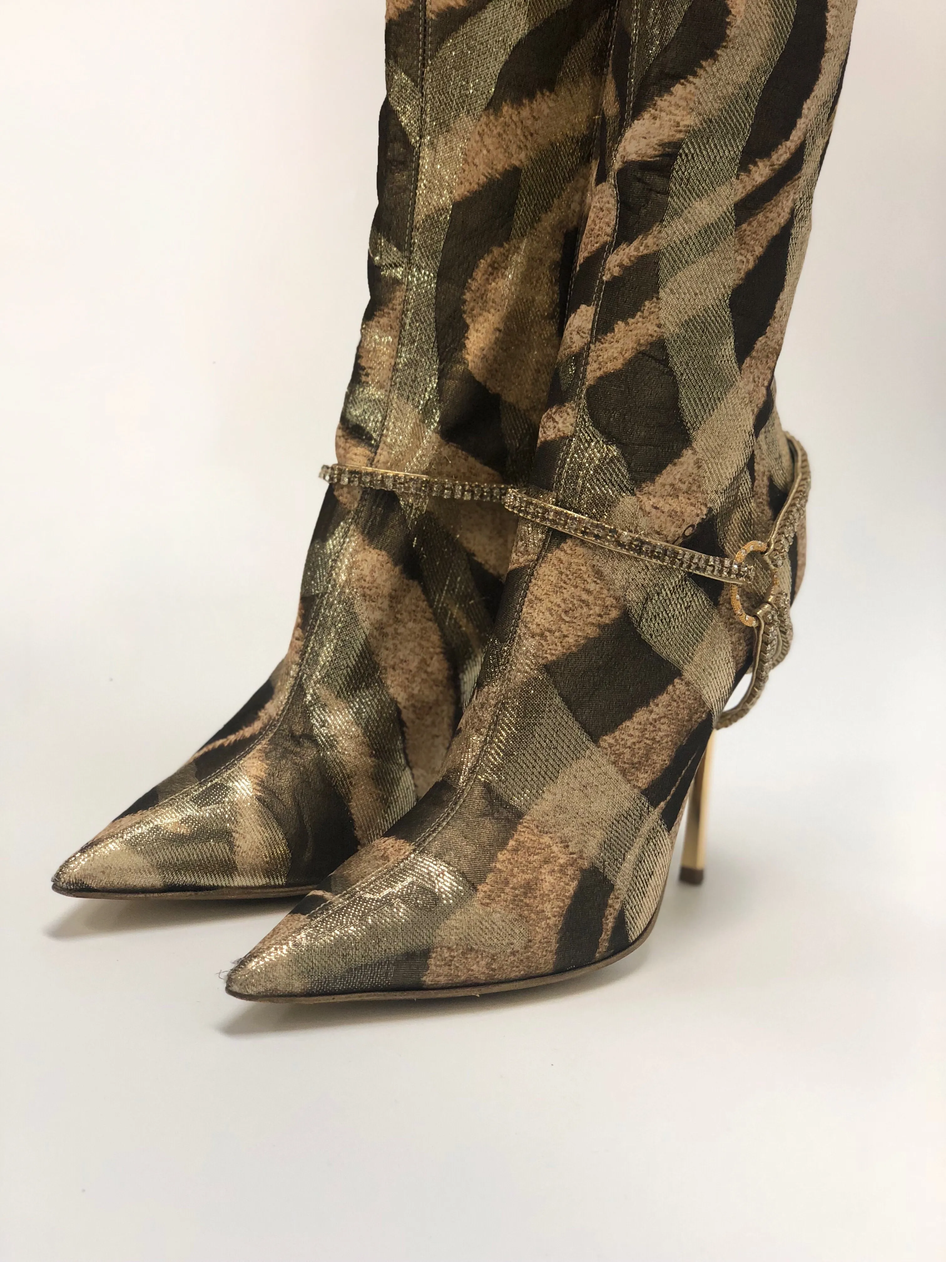 Roberto Cavalli Metallic Stirrup Boots