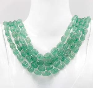 Russian Emerald Quartz Necklace Natural Green Quartz Beaded Necklace Green Quartz Gemstone Indian Necklace Sarafa Necklace SKU 6142833