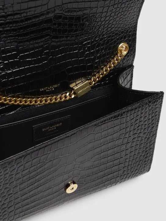 Saint Laurent   Medium Kate croc embossed leather bag 