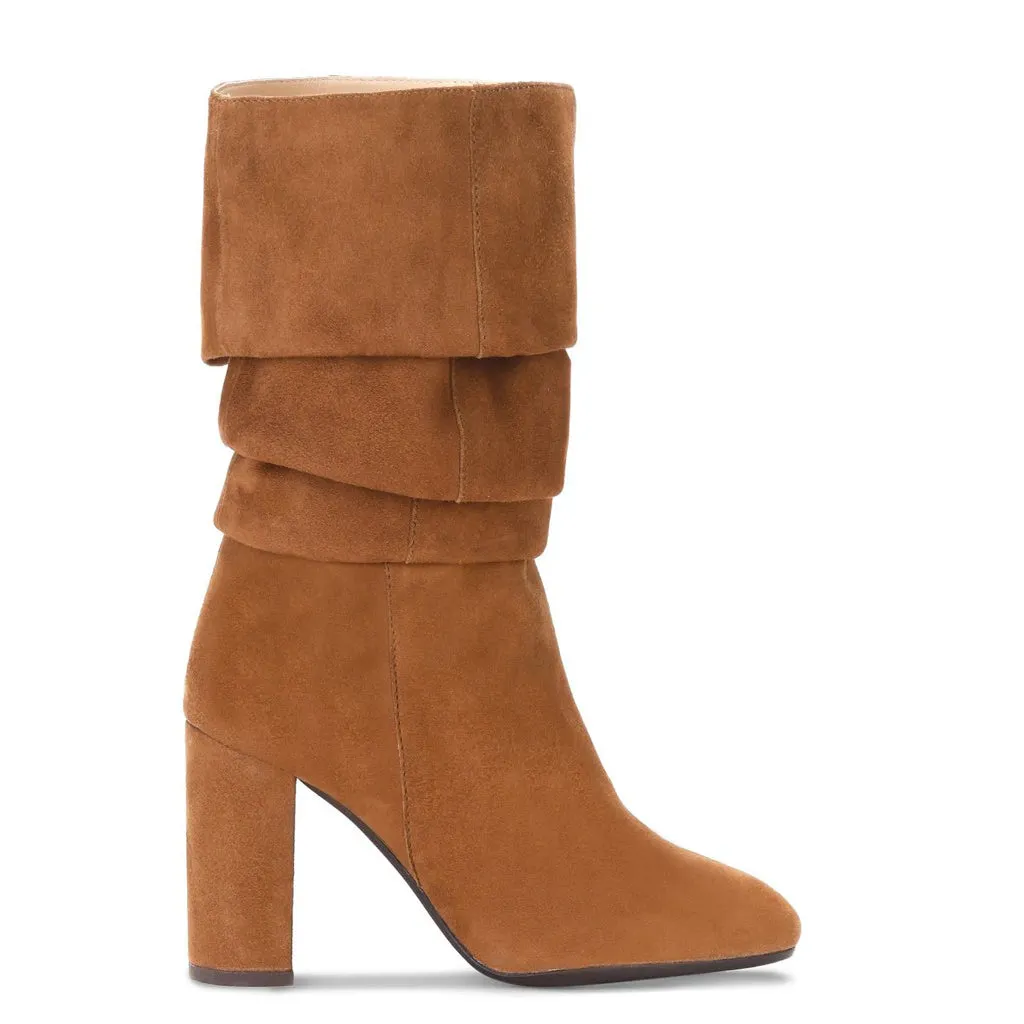 Saint Priscilla Tan Suede Leather Knee High Slouch Boots