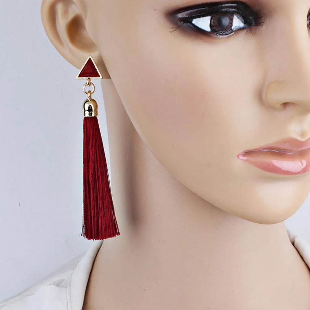 Sale!! Triangle Long Tassel Earrings