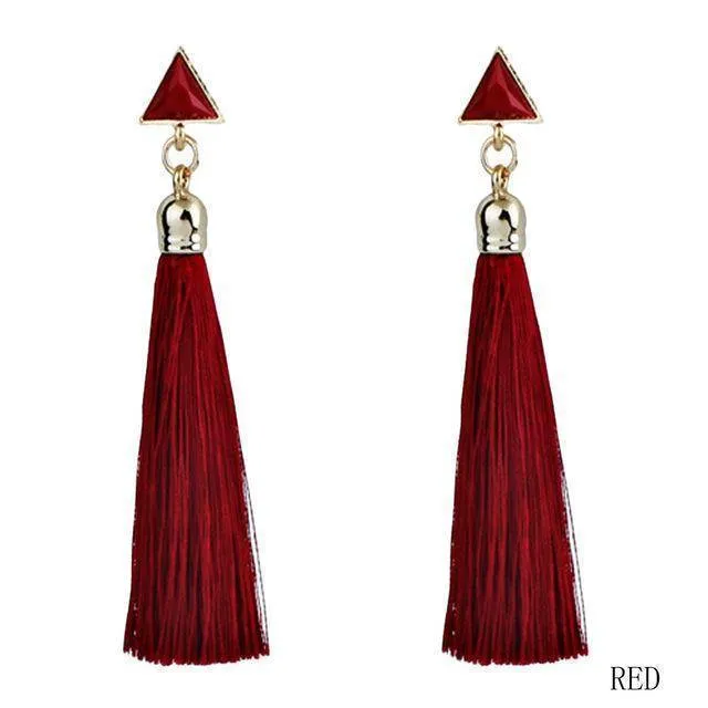 Sale!! Triangle Long Tassel Earrings