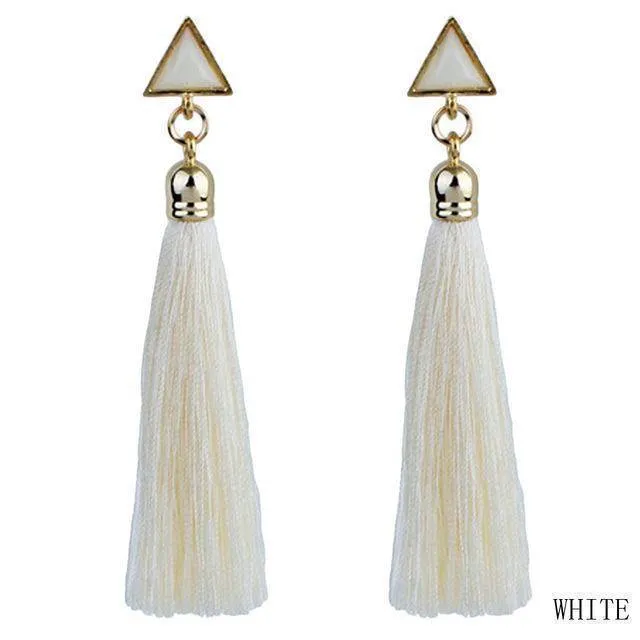 Sale!! Triangle Long Tassel Earrings