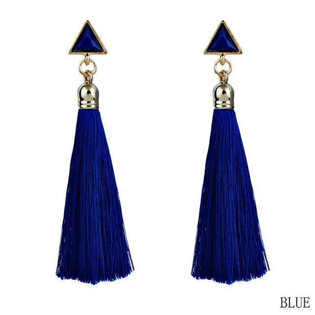 Sale!! Triangle Long Tassel Earrings