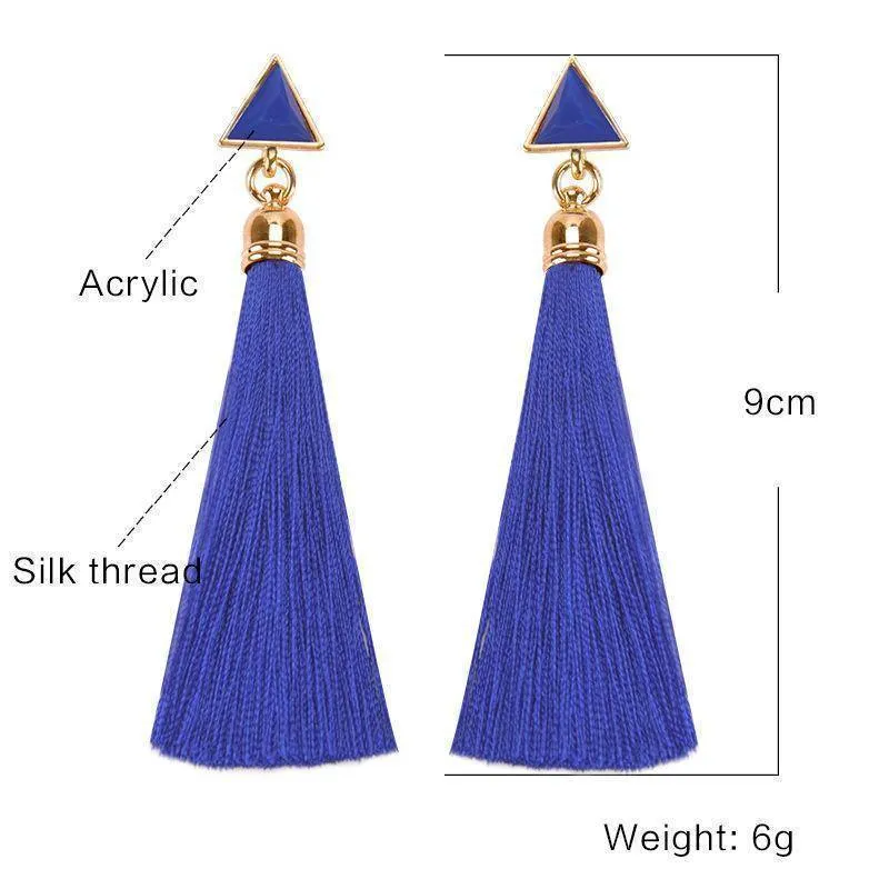 Sale!! Triangle Long Tassel Earrings