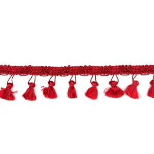 Scarlet Red Small High Quality Decorative Tassel Trim by the yard