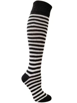 Seleh Ebony Stripe Eco-Friendly Cotton Knee High Socks