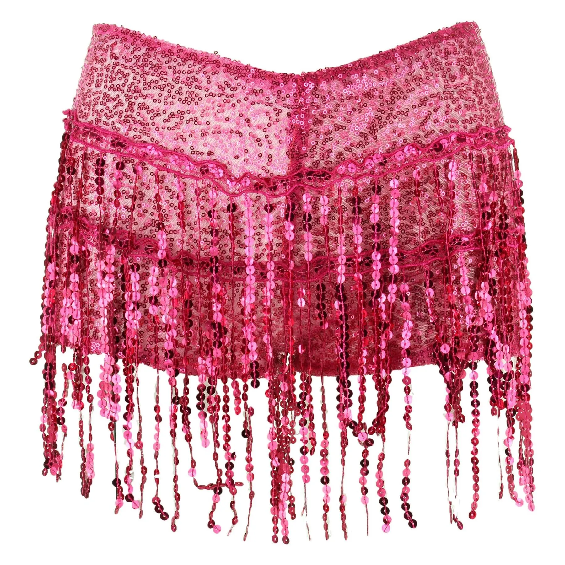 Sequin Tassel Hot Pants - Fuchsia