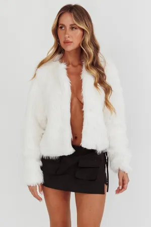 Smoky Mountains Faux Fur Jacket White