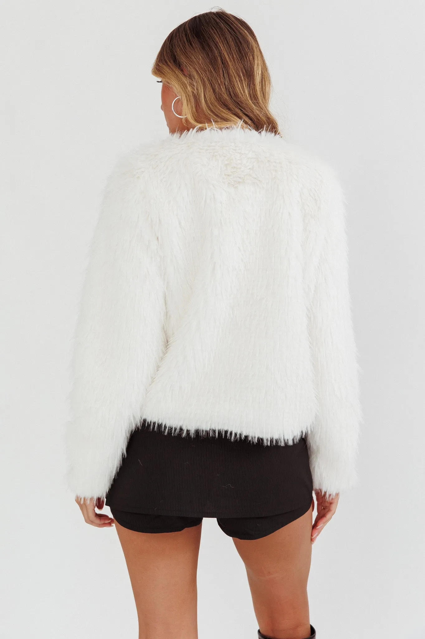 Smoky Mountains Faux Fur Jacket White