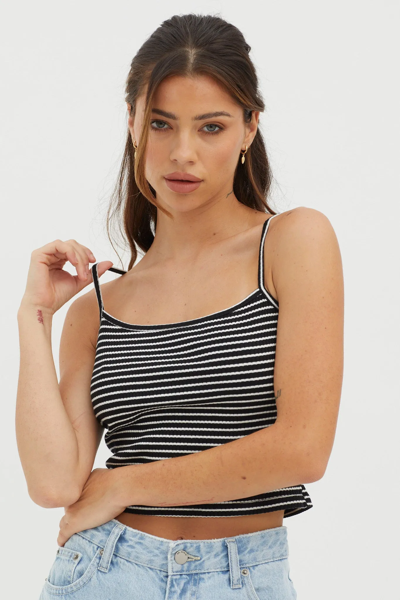 Sold Out Ribbed Cami Top Black Base