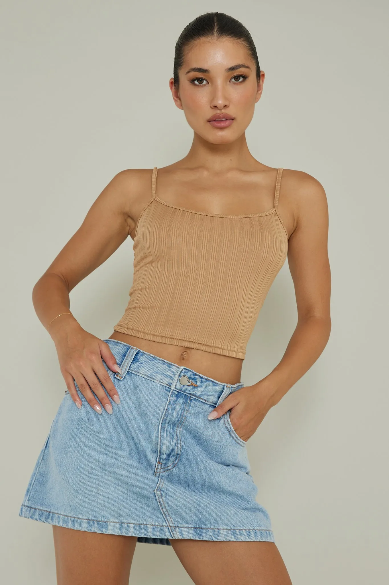 Sold Out Ribbed Cami Top Mocha