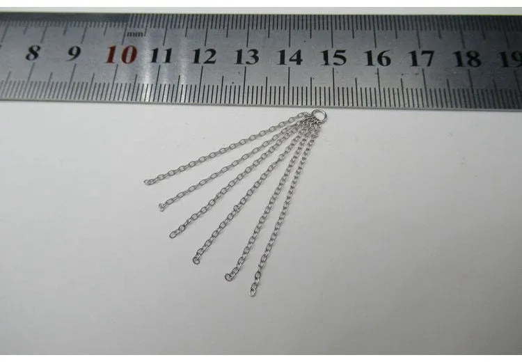 Sterling Silver Cable Chain Tassel with Jump Ring 42mm Earring Findings for Handmade Pure Fine Jewelry Making Wholesale Bulk