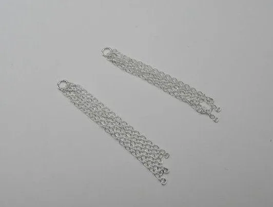 Sterling Silver Cable Chain Tassel with Jump Ring 42mm Earring Findings for Handmade Pure Fine Jewelry Making Wholesale Bulk