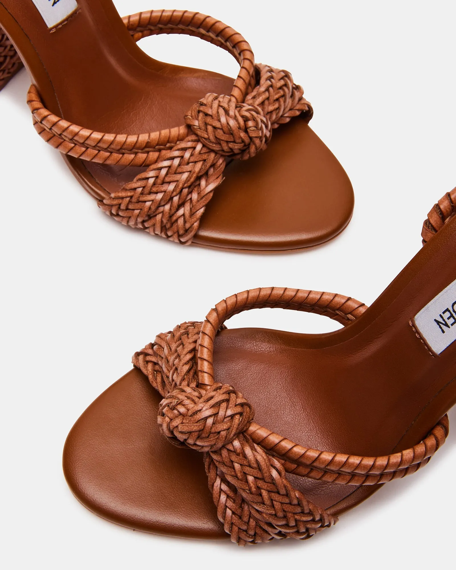 Steve Madden Malou Woven Heels in Cognac