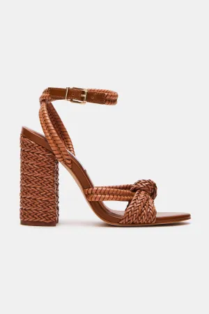 Steve Madden Malou Woven Heels in Cognac