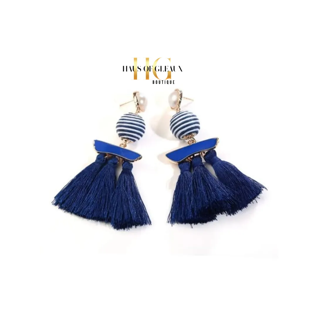 Stripes Tassel Earrings