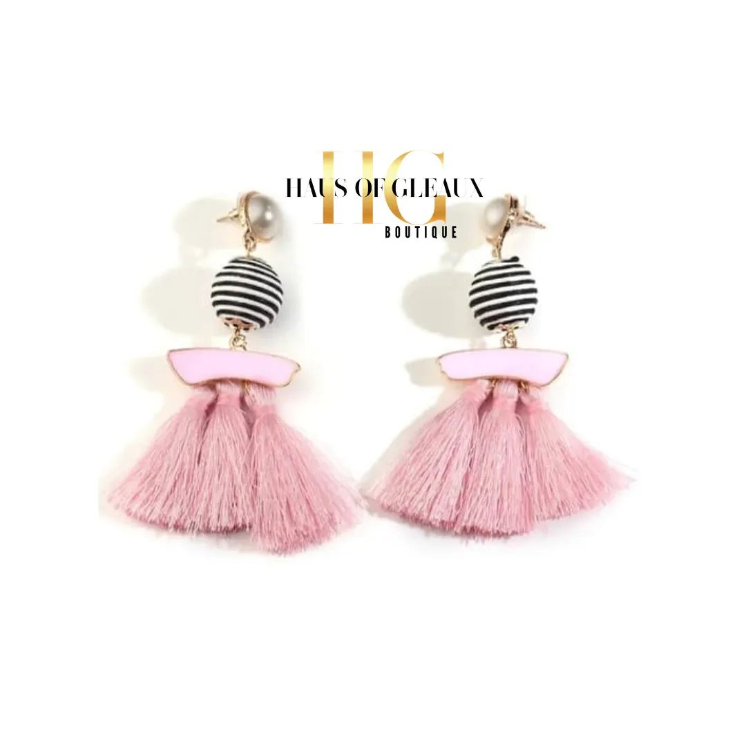 Stripes Tassel Earrings