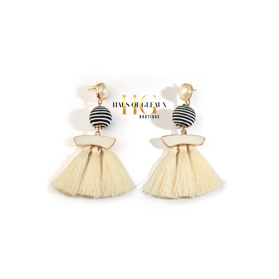 Stripes Tassel Earrings