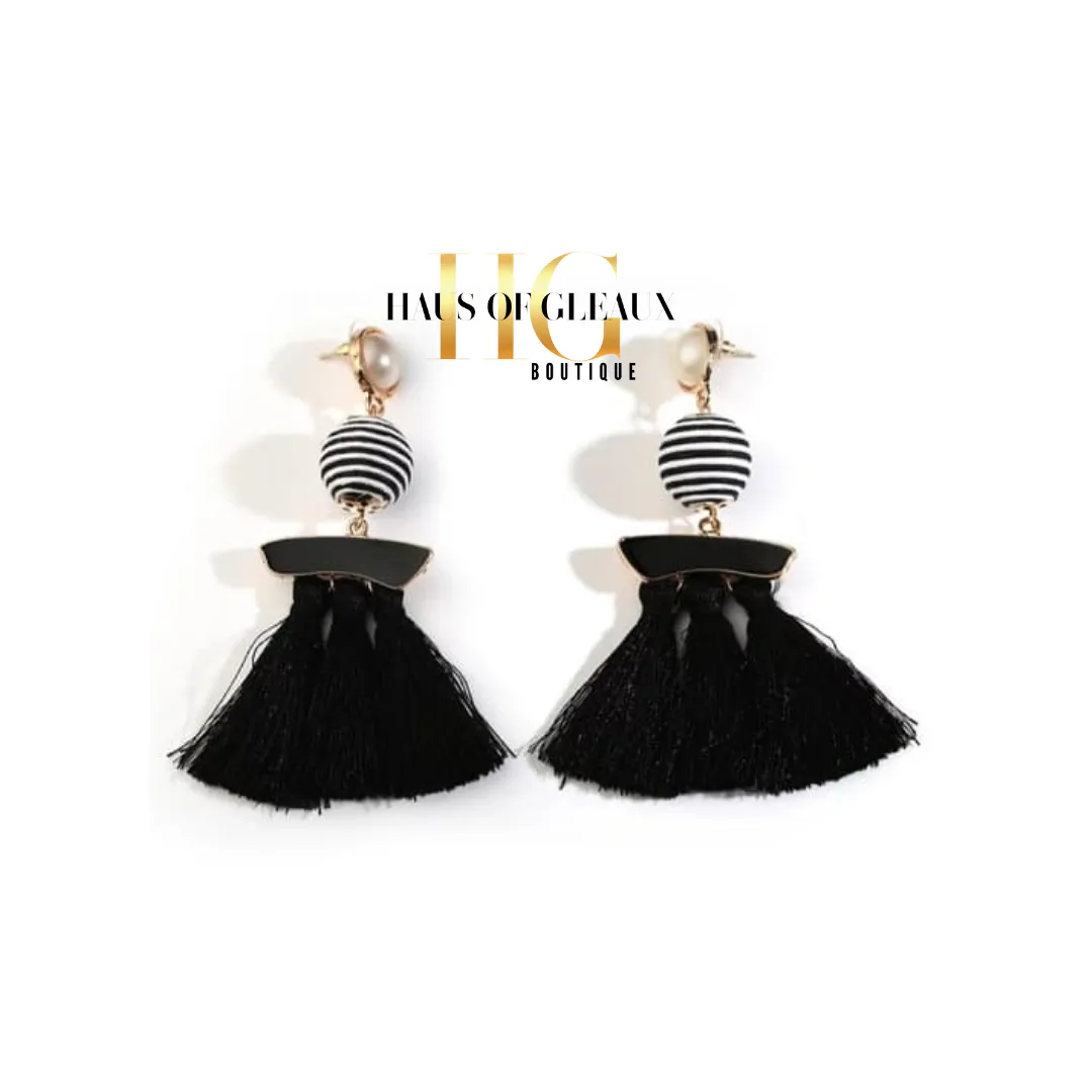 Stripes Tassel Earrings