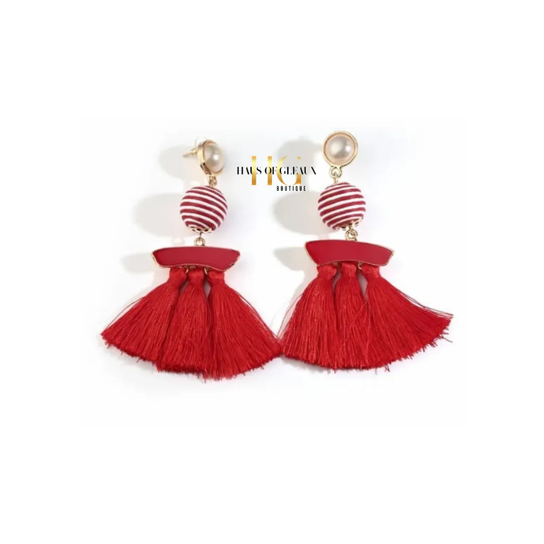 Stripes Tassel Earrings