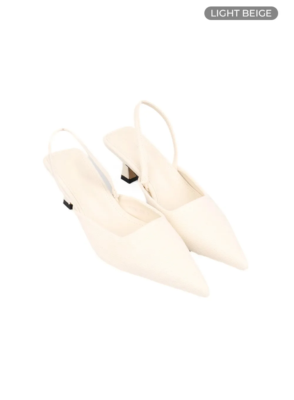 Suede Pointed Toe Slingback Kitten Heels OM426