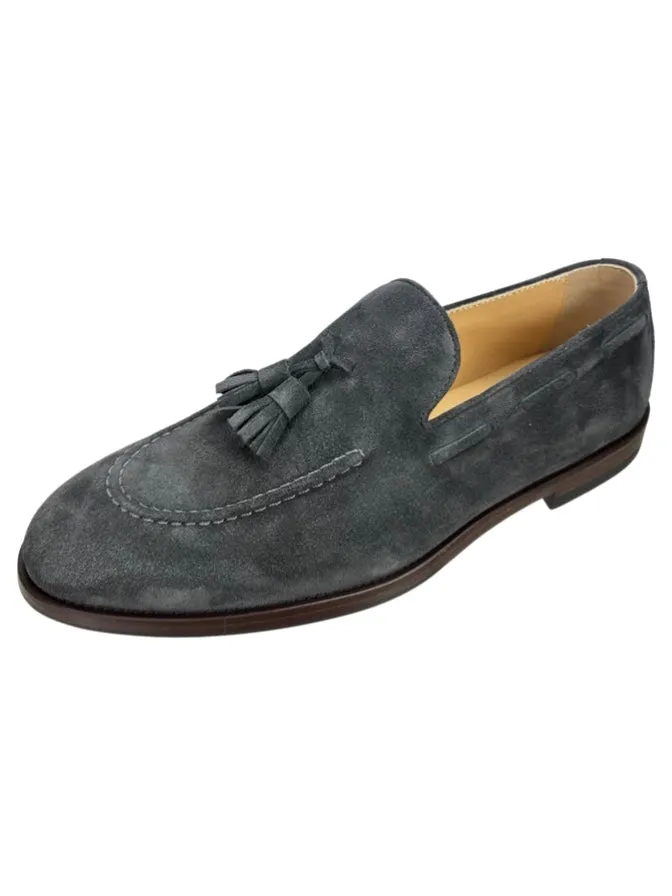 Suede Tassel Loafer | Dark Grey