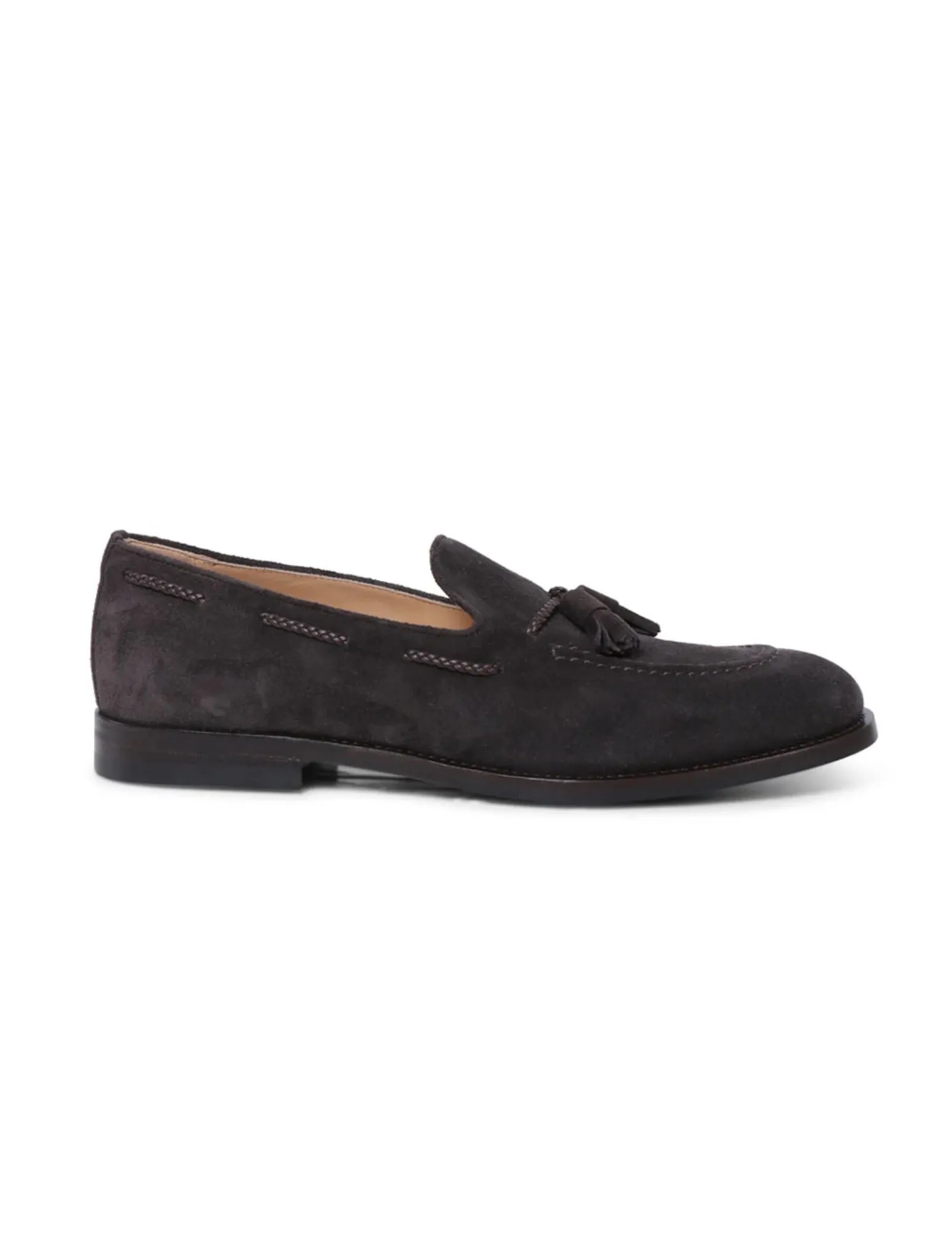 Suede Tassel Loafer | Dark Grey