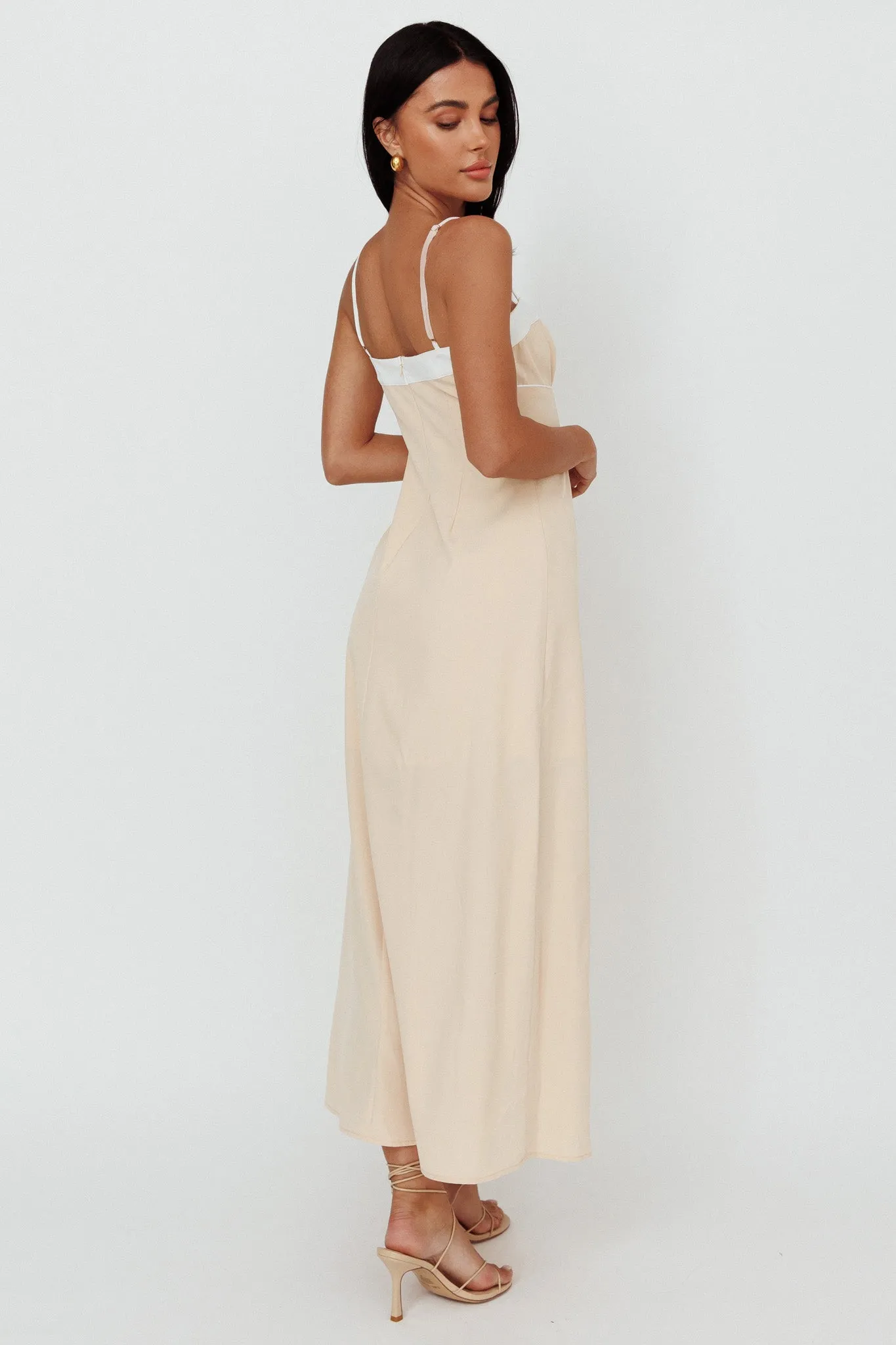 Taera Cami Strap Midi Dress Oat