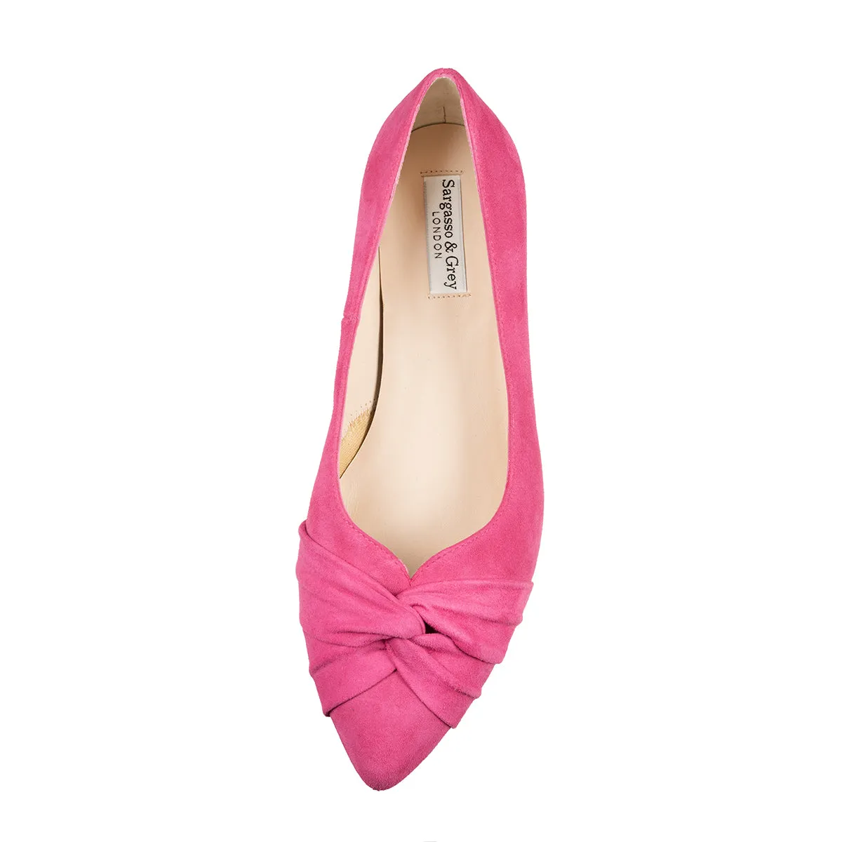 Tandi Extra-Wide Fit Kitten Heels - Fuchsia Pink Suede