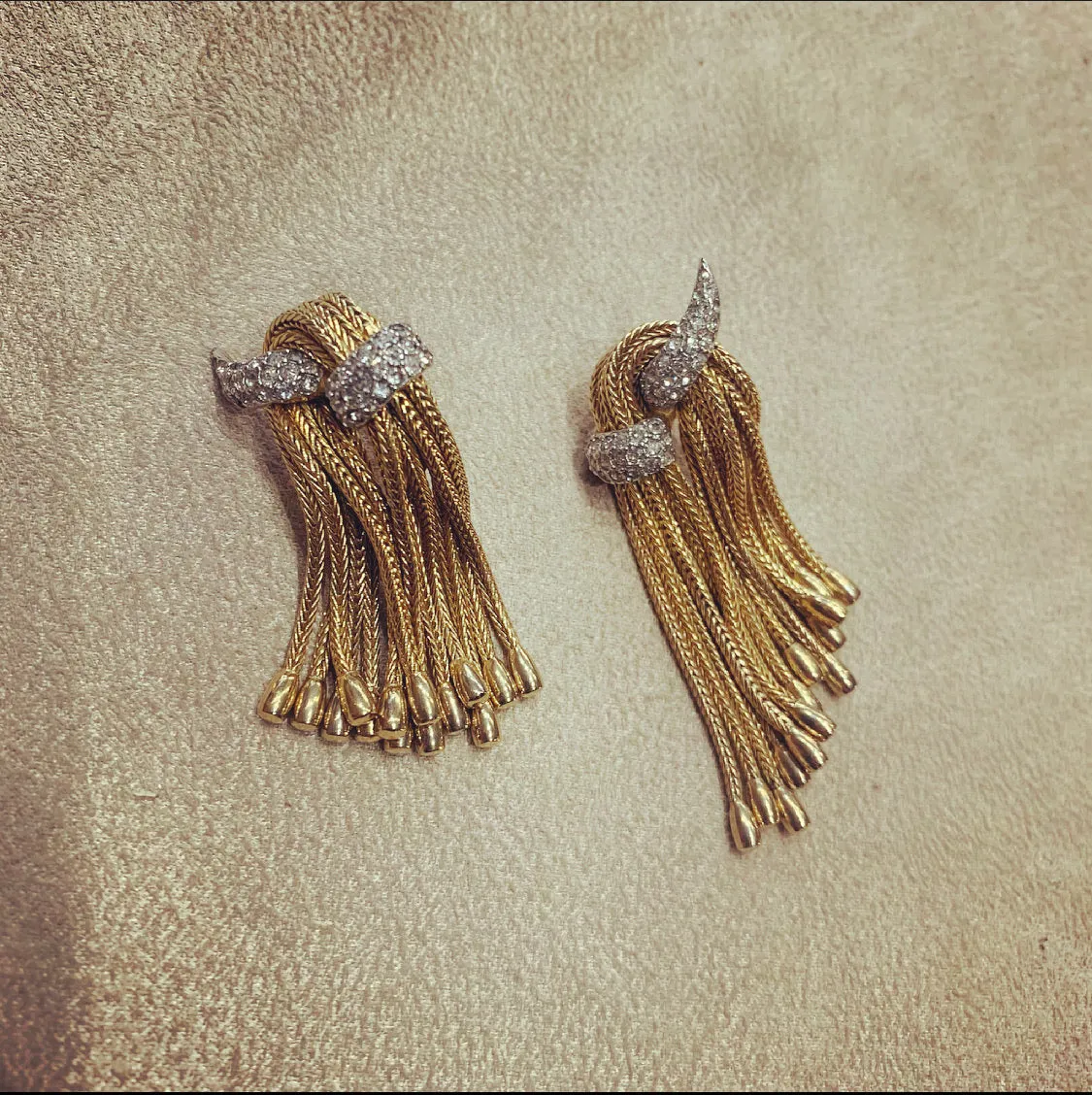 Tassel Gold Vintage earrings by Boucher