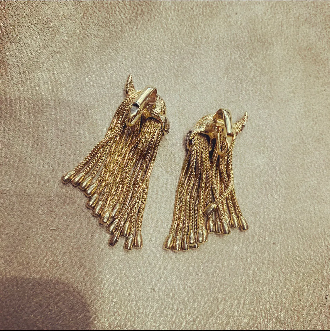 Tassel Gold Vintage earrings by Boucher