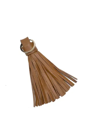 Tassel Keyring Tan Soft Leather