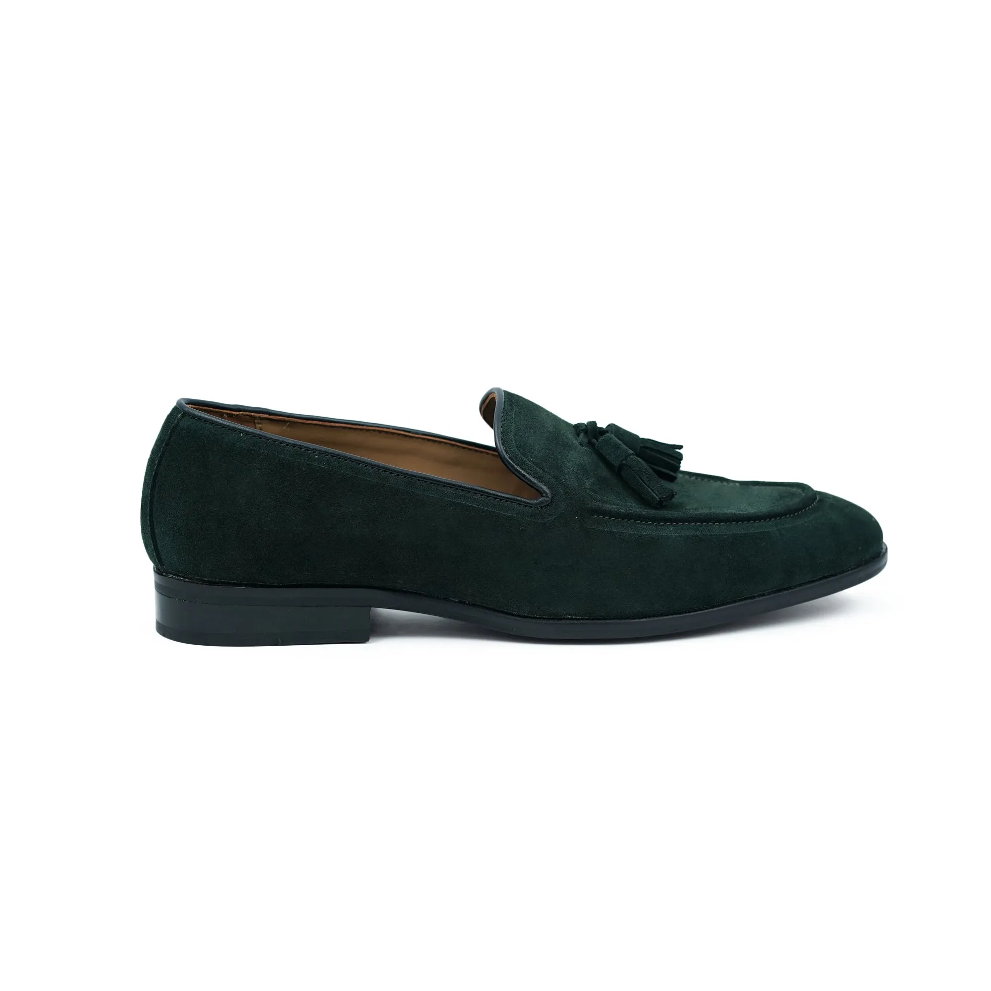 Tassel Loafers Green Suede