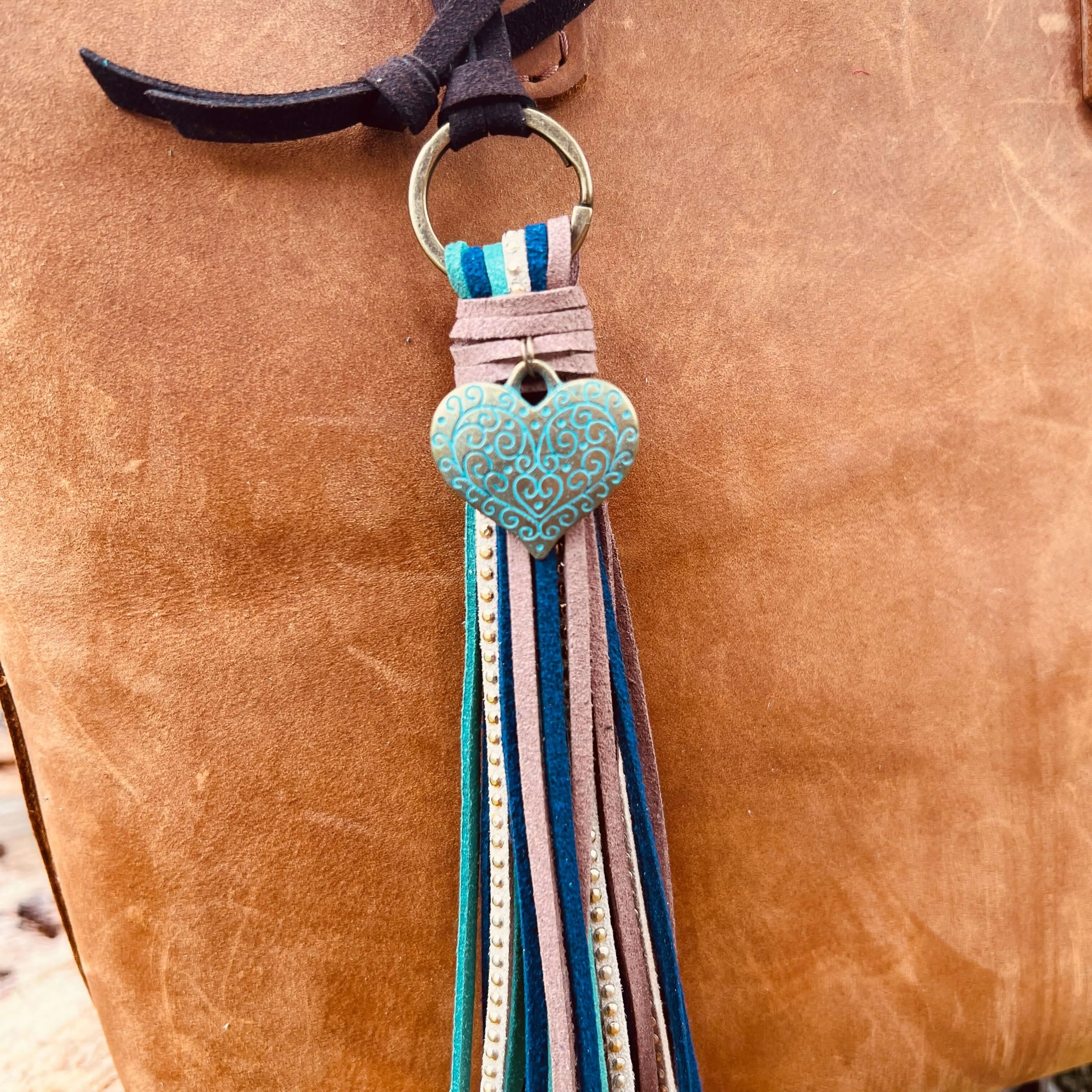 Tassel Purse Charm with Heart Charm
