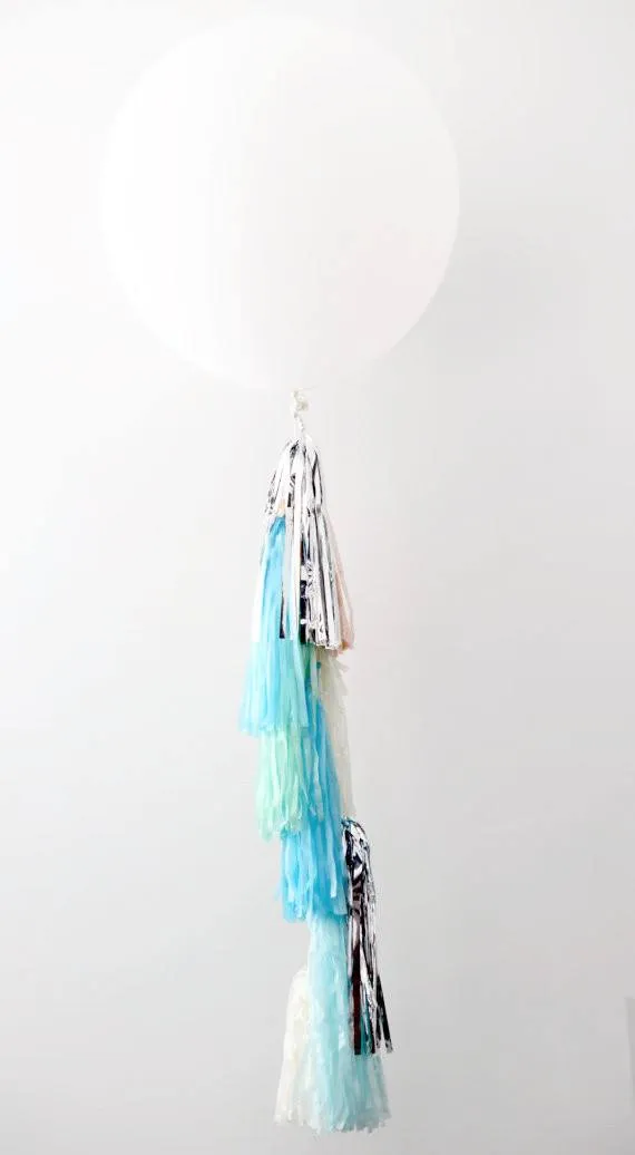 Tassel tail garland for giant balloon -  custom colors and length